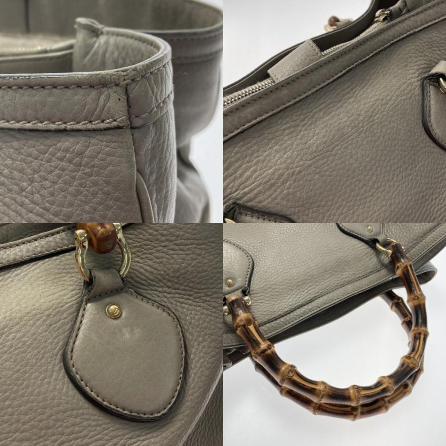 GUCCI（グッチ） バンブー トートバッグ 282317 グレー レザー