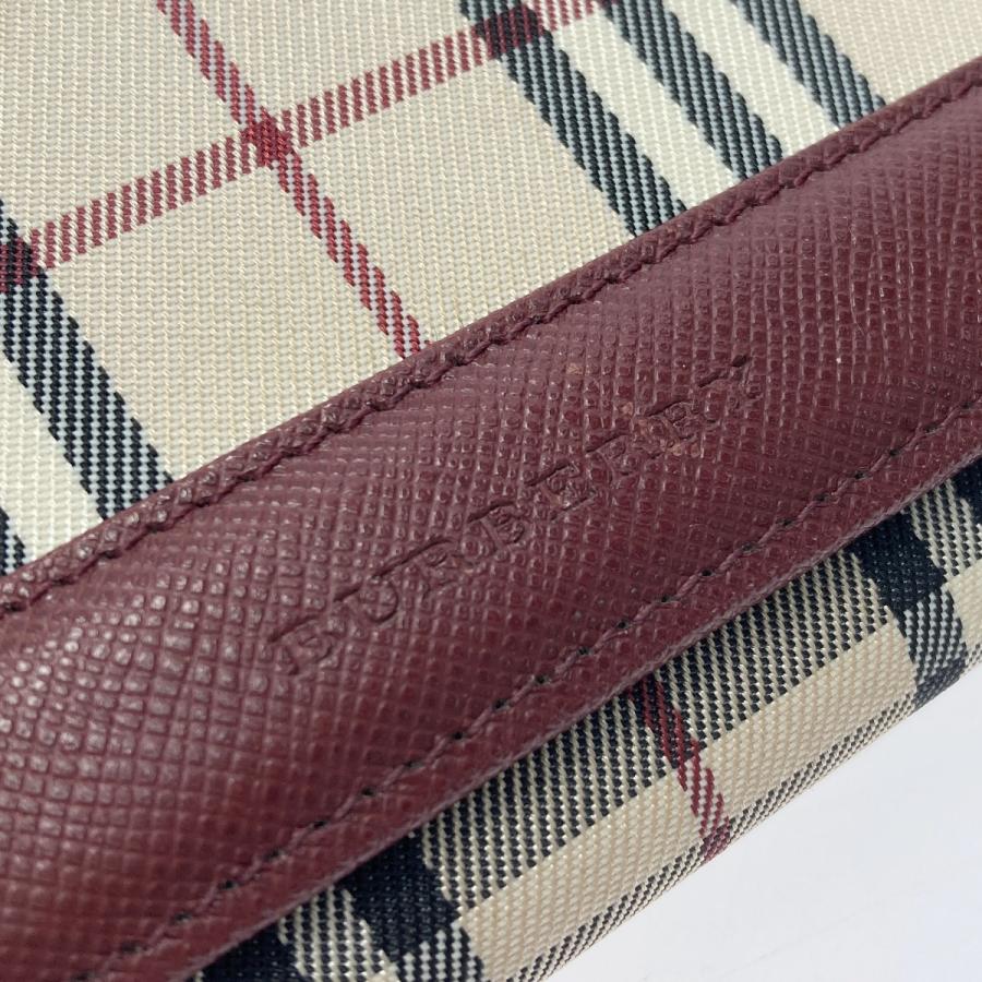 BURBERRY（バーバリー） ノバチェック 2つ折り長財布 バーガンディー