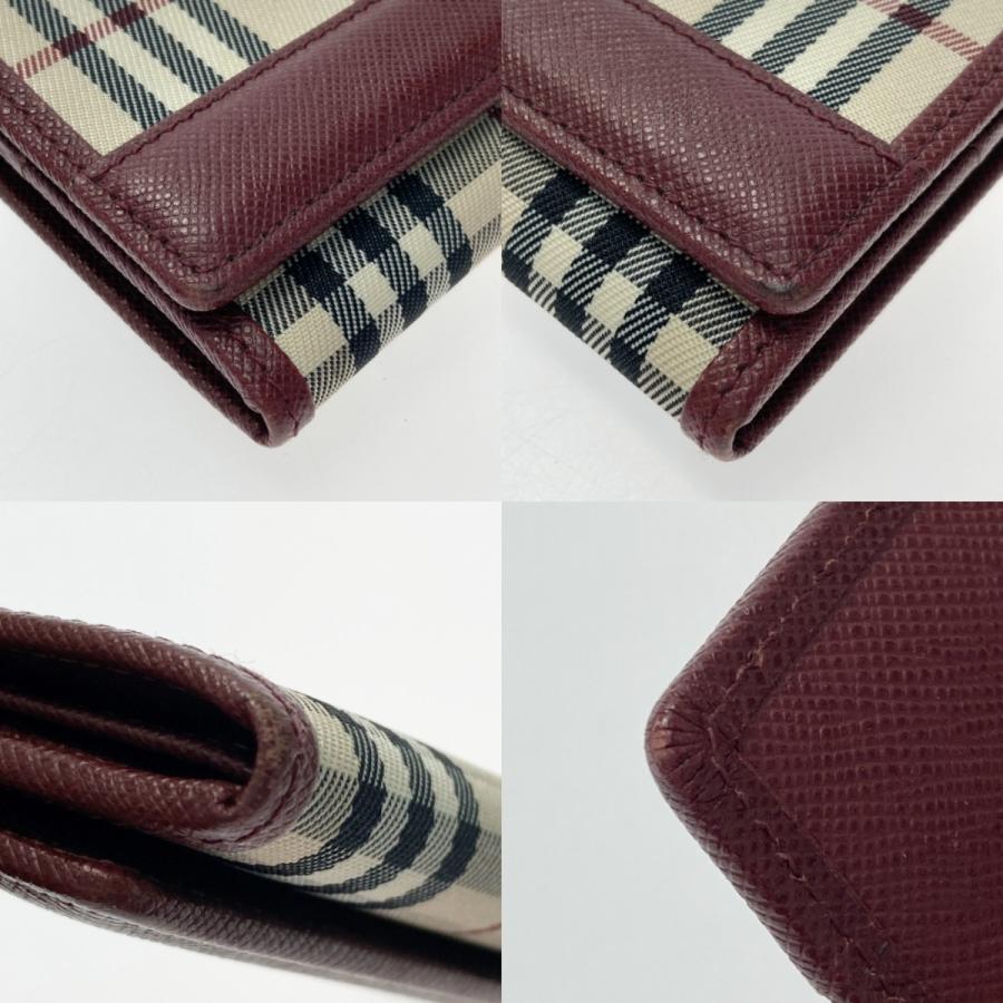 BURBERRY（バーバリー） ノバチェック 2つ折り長財布 バーガンディー