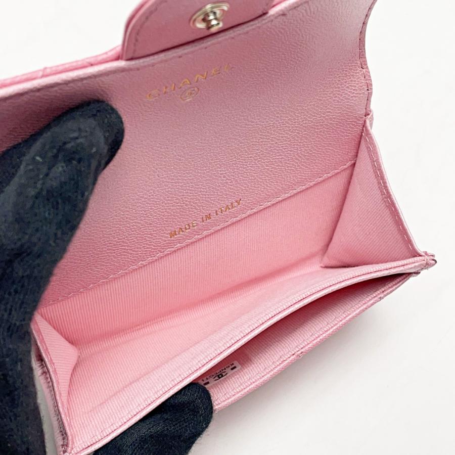 CHANEL シャネル クラシックフラップ カードケース ピンク CHANEL シャネル クラシックフラップ カードケース ピンク