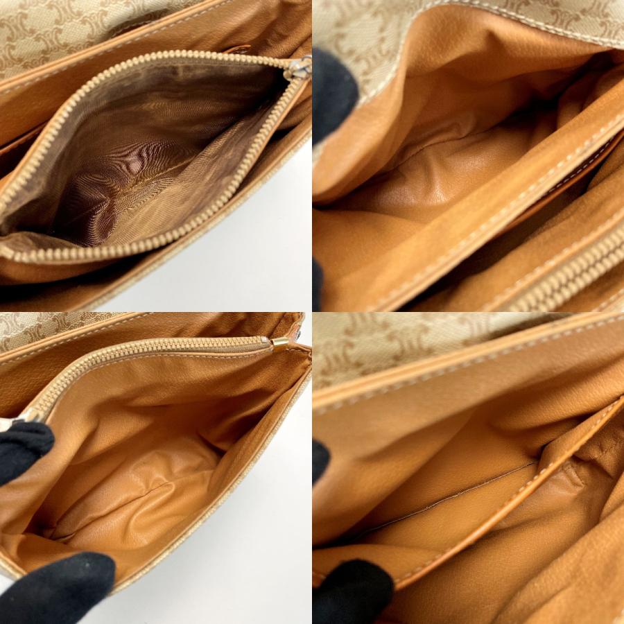 CELINE セリーヌ マカダム柄 ショルダーバッグ ポシェット 斜め掛 レディース ゴールド金具 CELINE（セリーヌ） マカダム柄 ショルダーバッグ ポシェット 斜め掛