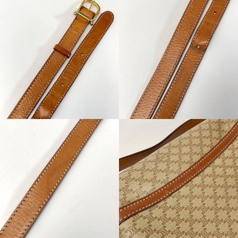 CELINE セリーヌ マカダム柄 ショルダーバッグ ポシェット 斜め掛 レディース ゴールド金具 CELINE（セリーヌ） マカダム柄 ショルダーバッグ ポシェット 斜め掛