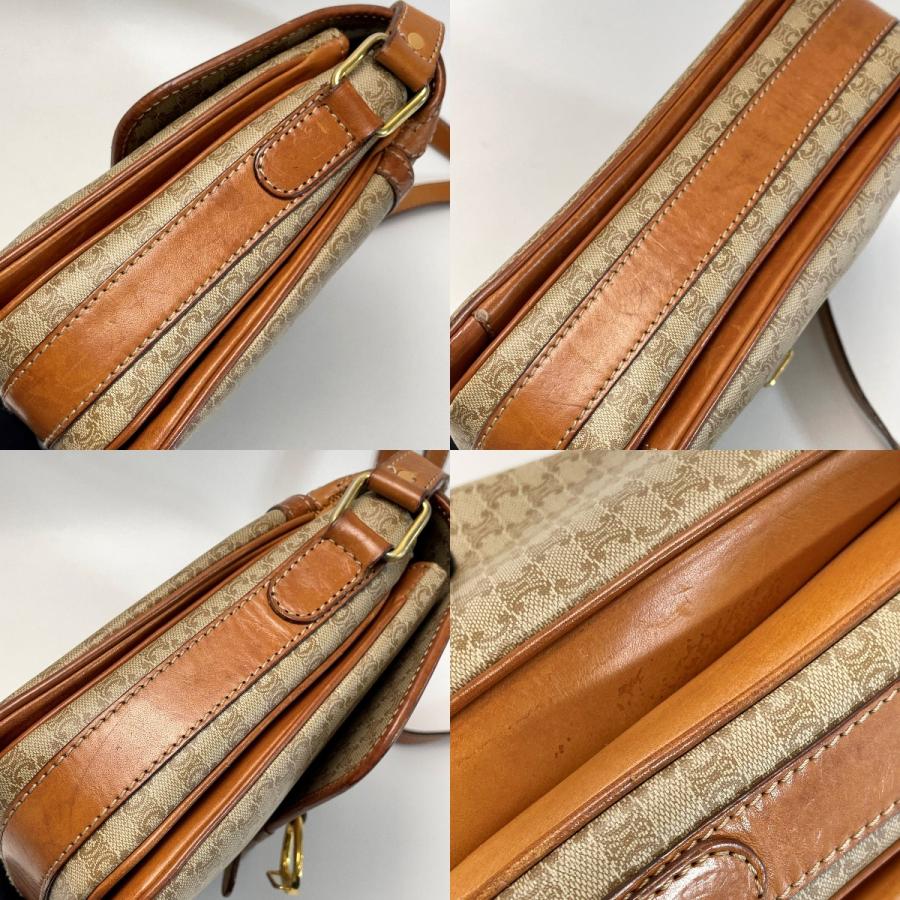 CELINE セリーヌ マカダム柄 ショルダーバッグ ポシェット 斜め掛 レディース ゴールド金具 CELINE（セリーヌ） マカダム柄 ショルダーバッグ ポシェット 斜め掛