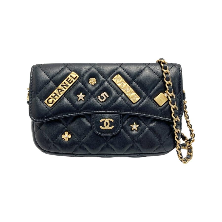CHANEL シャネル マトラッセ フラップ フォンケース AP2096 ブラック  