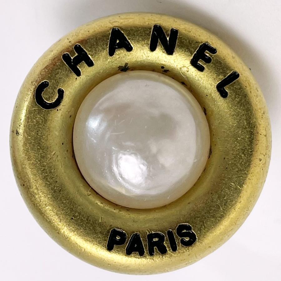 CHANEL シャネル メッキ フェイクパール 94A ゴールド ヴィンテージ イヤリング 箱有 傷や汚れあり_1