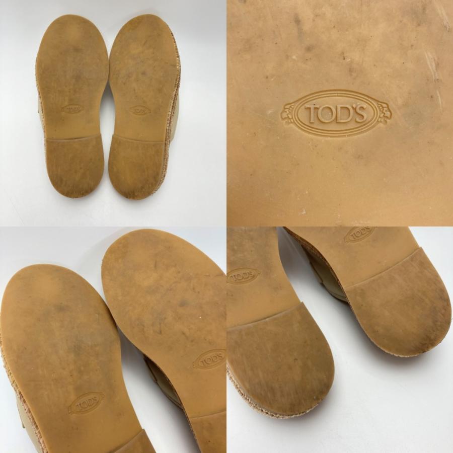 TODS トッズ Kate ケイト レザー プラットフォーム ミュール ベージュ 