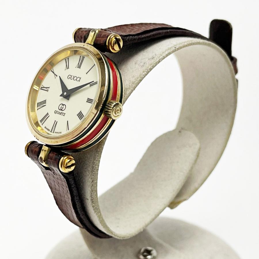 GUCCI グッチ シェリーライン アイボリー×ゴールド クォーツ アナログ レザー レディース 腕時計 GUCCI（グッチ） シェリーライン アイボリー×ゴールド クォーツ
