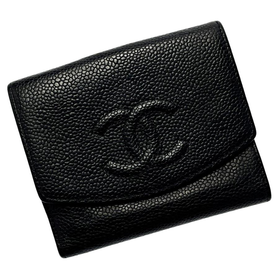 日本最大級 CHANEL ブランド品 中古品 BLACKサイフ。【二つ折り 日本最大級 CHANEL ブランド品 中古品 BLACKサイフ。【二つ折り