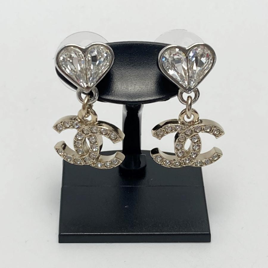 CHANEL シャネル ココマーク ハート ラインストーンピアス C23S