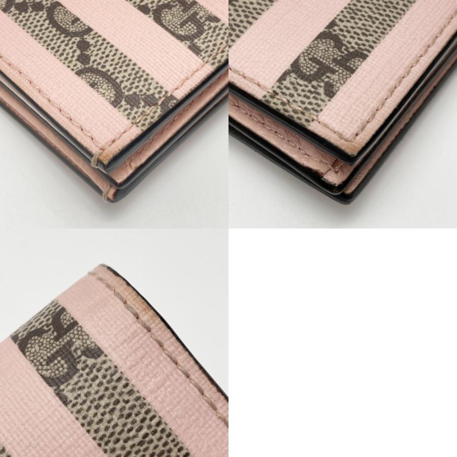 ☆☆GUCCI グッチ GGスプリーム 2つ折り カードケースウォレット 701489 ピンク アイスクリーム 財布 GG グッチ 二つ折り財布 アイスクリーム付き カードケースウォレット