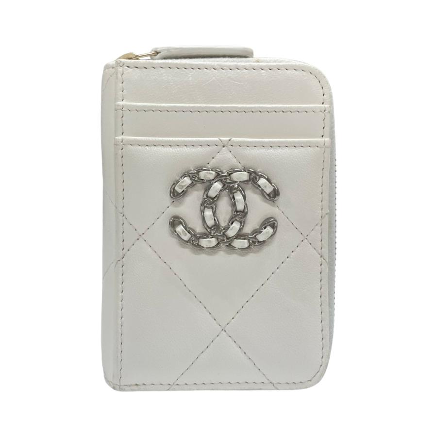 CHANEL シャネル ケース レディース シャネル19 ディズヌフ ラムレザー AP2701 アイボリー CHANEL（シャネル） コインケース レディース シャネル19 ディズヌフ