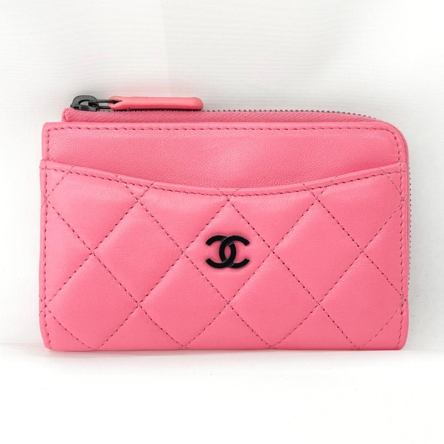CHANEL シャネル 財布 マトラッセ フラグメントケース ショッキングピンク x ブラック CHANEL（シャネル） 財布 マトラッセ フラグメントコインケース