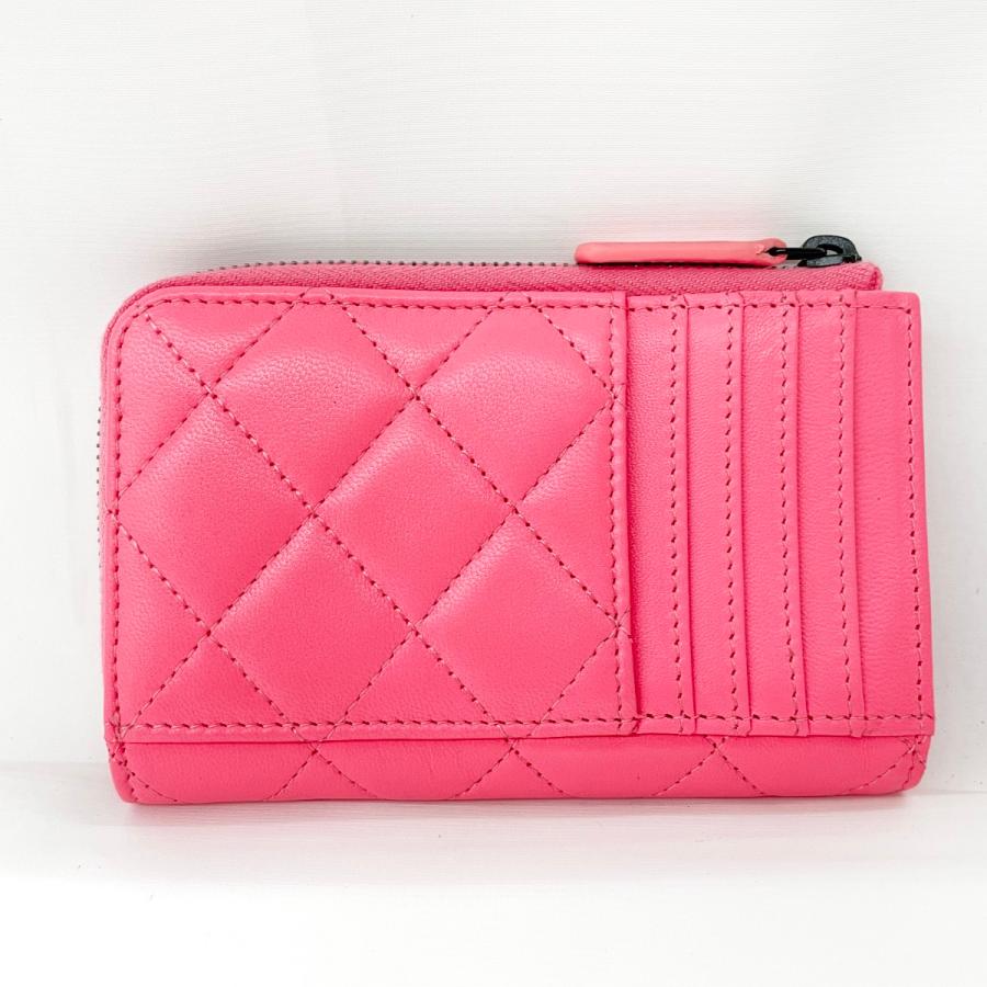 CHANEL シャネル 財布 マトラッセ フラグメントケース ショッキングピンク x ブラック CHANEL（シャネル） 財布 マトラッセ フラグメントコインケース