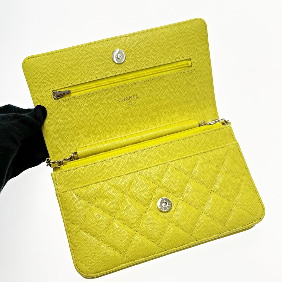 CHANEL シャネル マトラッセ AP0250 イエロー チェーンウォレット ショルダーバッグ キャビアスキン レディース ゴールド金具 CHANEL（シャネル） マトラッセ AP0250 イエロー チェーンウォレット