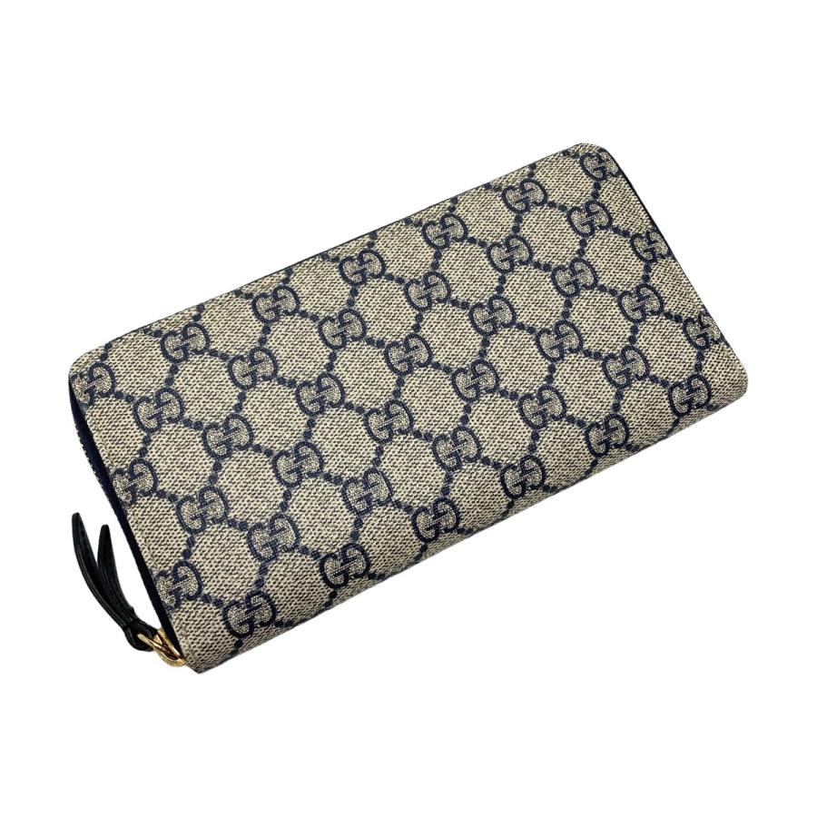 美品】グッチ GGスプリーム ラウンドファスナー 長財布 410102