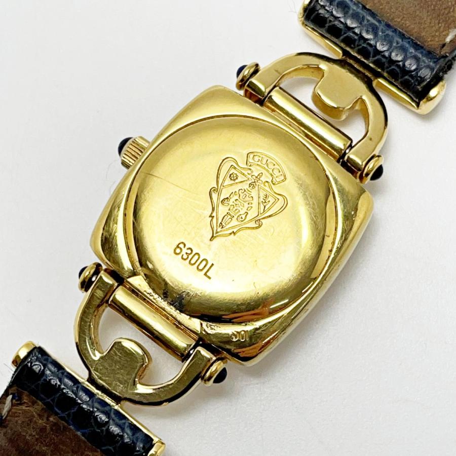 GUCCI（グッチ） ホースビット ロゴベゼル 6300L ホワイト×ゴールド