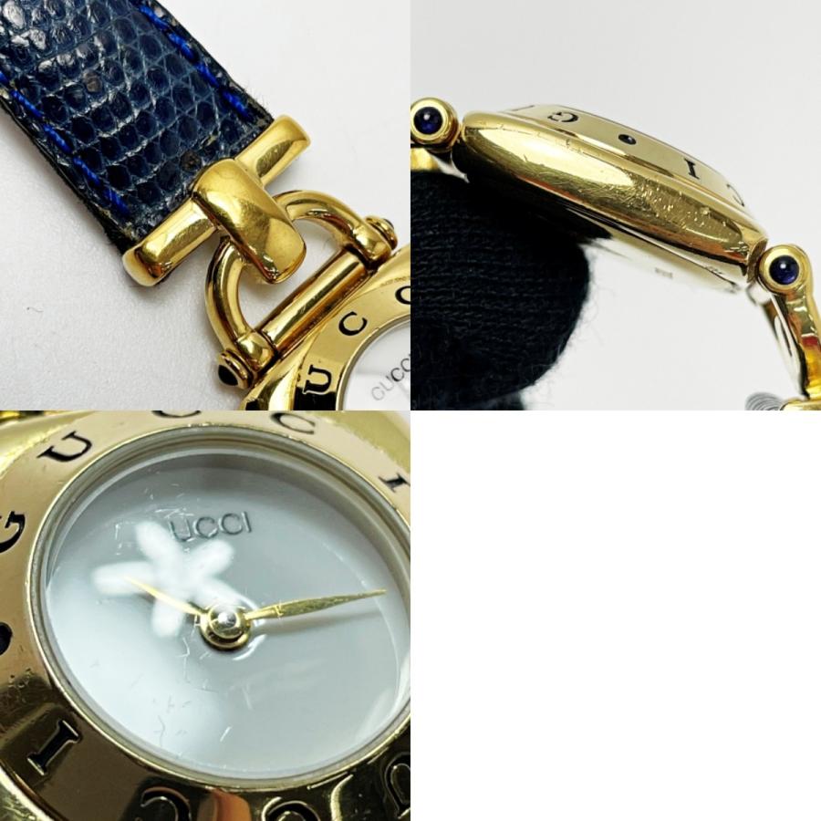 GUCCI（グッチ） ホースビット ロゴベゼル 6300L ホワイト×ゴールド