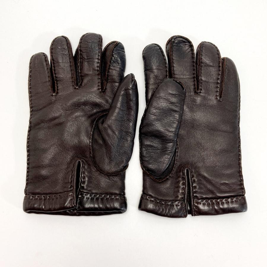 LOEWE（ロエベ） アナグラム レザー グローブ ダークブラウン 手袋