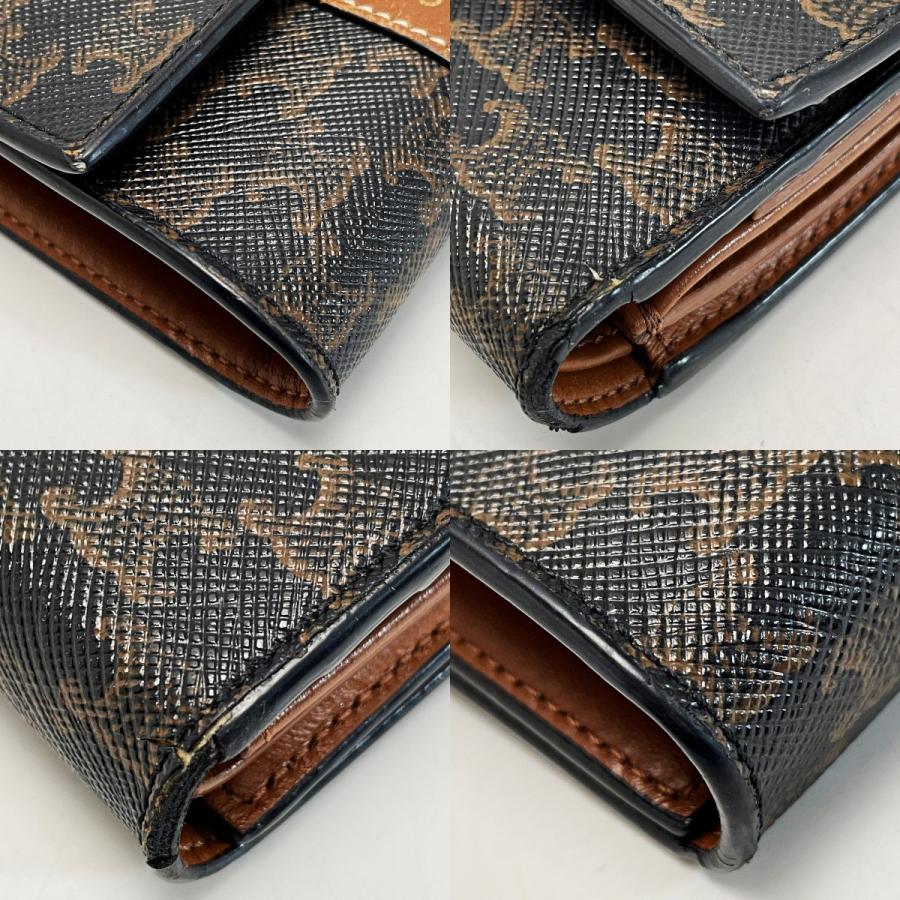 CELINE セリーヌ トリオンフ ブラウン 3つ折り財布 レディース CELINE セリーヌ トリオンフ ブラウン 3つ折り財布 レディース