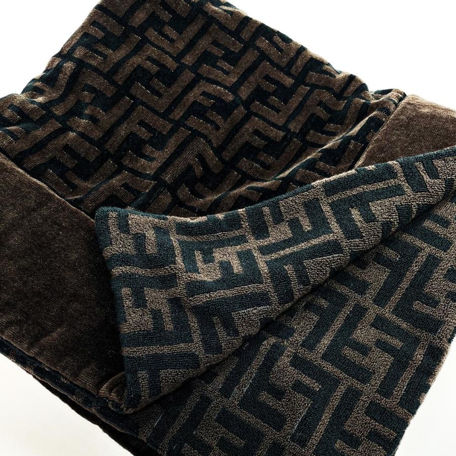 FENDI - ☆☆FENDI フェンディ ブランケット ビーチタオル ブラウン 96×176cm コットン100% ズッカ柄 ファブリック FENDI フェンディ ブランケット ビーチタオル ブラウン 96×176cm