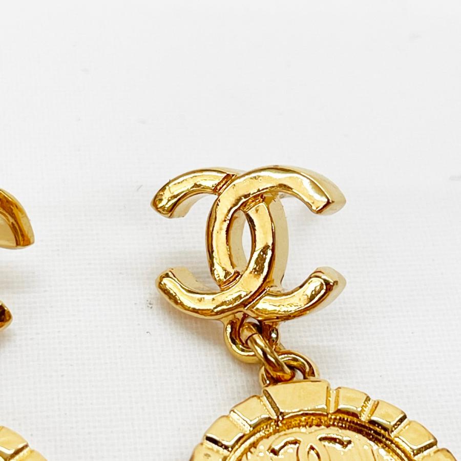 CHANEL シャネル ピアス レディース ココマーク×RUE CANBONロゴ 22A ゴールド やや傷や汚れありの画像