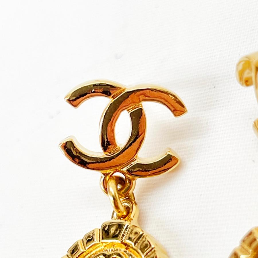 CHANEL シャネル ピアス レディース ココマーク×RUE CANBONロゴ 22A ゴールド やや傷や汚れありの画像