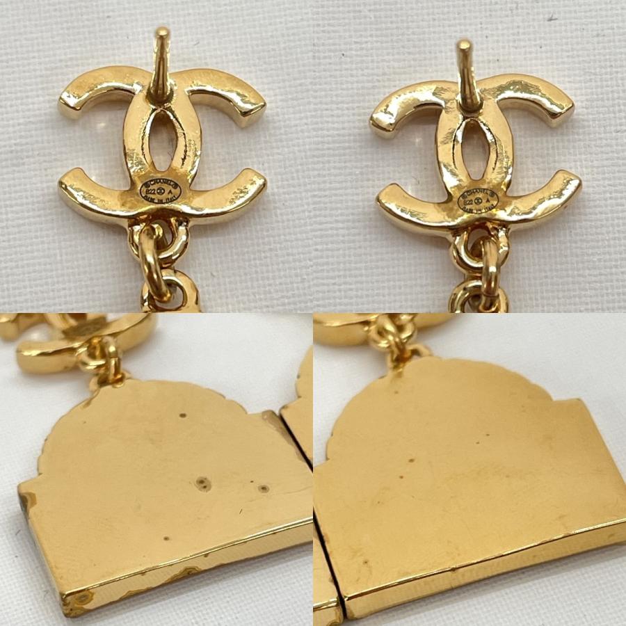 CHANEL シャネル ピアス レディース ココマーク×RUE CANBONロゴ 22A ゴールド やや傷や汚れありの画像