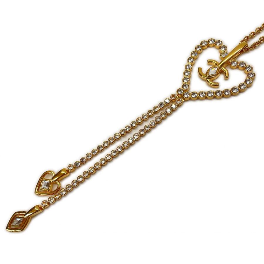 CHANEL（シャネル） ココマーク ハート ネックレス GP ラインストーン 