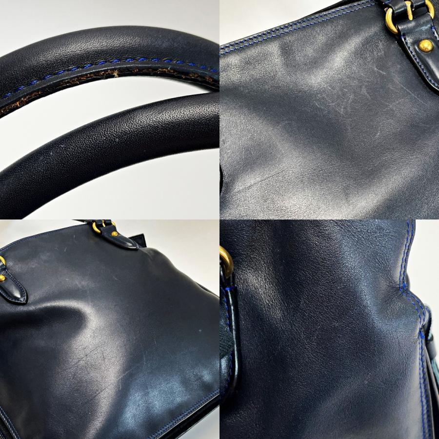 LOEWE（ロエベ） アナグラム フラメンコ30 ネイビーxブルーステッチ 