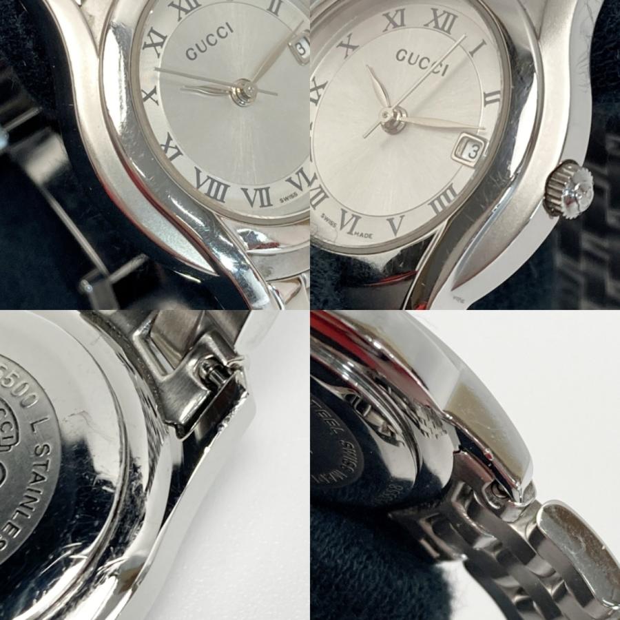 GUCCI グッチ 腕時計 5500L クォーツ　箱＆説明書＆コマ付き GUCCI（グッチ） デイト ステンレススチール 5500L シルバー クォーツ