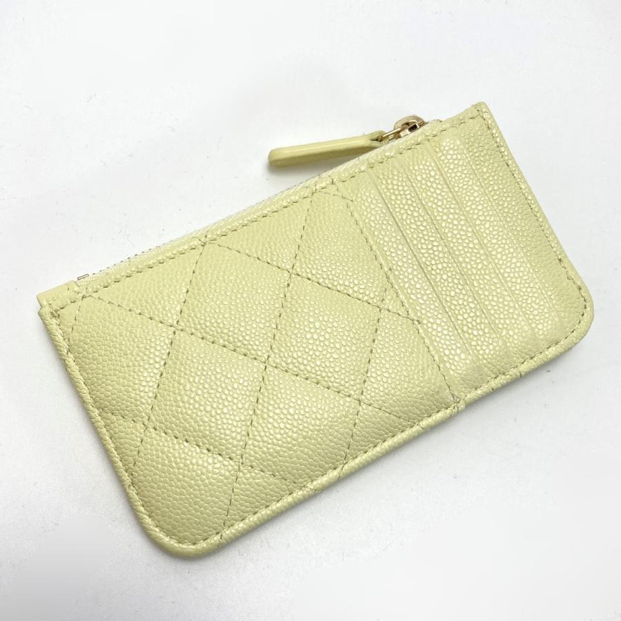 ☆☆CHANEL シャネル マトラッセ クラシック カードケース AP2570 ライトイエロー キャビアスキン ケース 布袋有 CHANEL（シャネル） マトラッセ クラシック カードケース AP2570