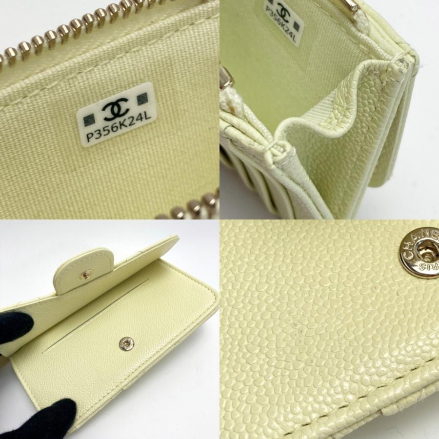 ☆☆CHANEL シャネル マトラッセ クラシック カードケース AP2570 ライトイエロー キャビアスキン ケース 布袋有 CHANEL（シャネル） マトラッセ クラシック カードケース AP2570