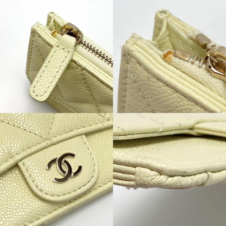シャネル CHANEL クラシックジップカードケース イエロー ラムスキン CHANEL（シャネル） マトラッセ クラシック カードケース AP2570