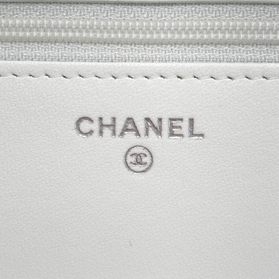 ☆☆CHANEL シャネル マトラッセ トレンディCC チェーンウォレット 80982 ホワイト×ブラック ラムスキン ショルダーバッグ CHANEL（シャネル） マトラッセ トレンディCC チェーンウォレット