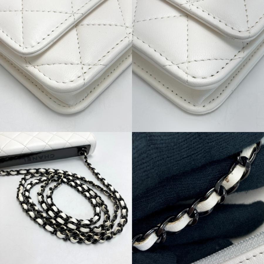 CHANEL シャネル マトラッセ トレンディCC チェーンウォレット ラムスキン ホワイト ブラック ショルダーバッグ 斜め掛け 長財布 A80982 美品 楽天市場】CHANEL シャネル マトラッセ トレンディCC チェーン