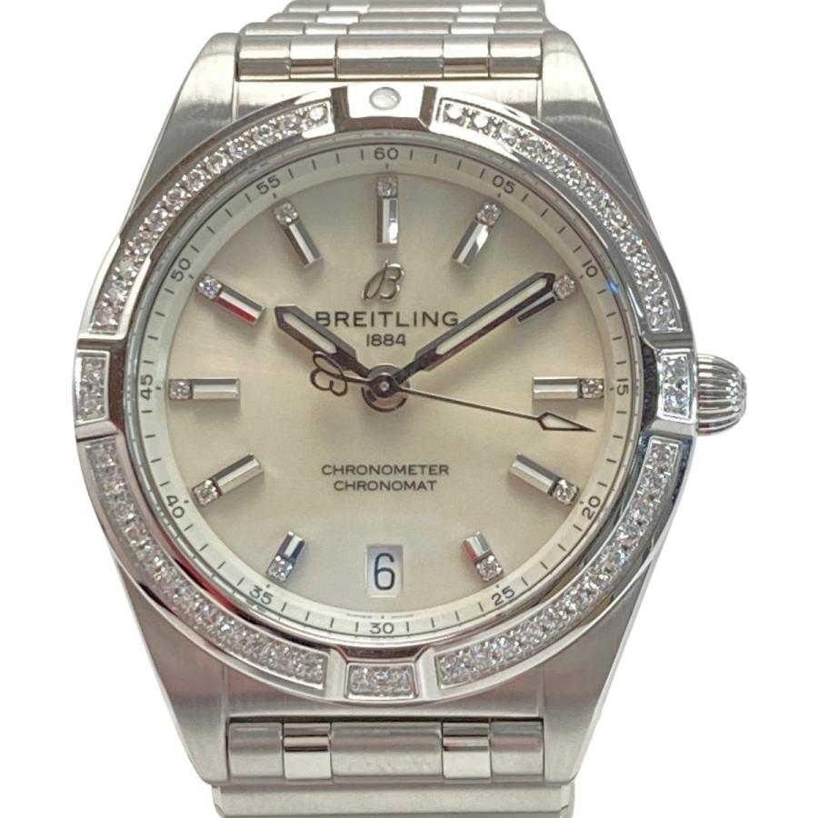 ☆☆BREITLING ブライトリング クロノマット32 ダイヤベゼル 11Pダイヤ A77310 シルバー クォーツ レディース 腕時計 ケース有 ブライトリング（BREITLING） クロノマット32 ダイヤベゼル 11Pダイヤ