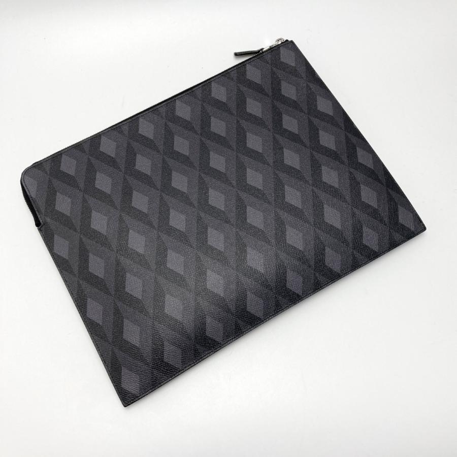 Dunhill／ダンヒル チェック柄 ボディバッグ グレー dunhill（ダンヒル） カドガン エンジンターンプリント セカンドバッグ