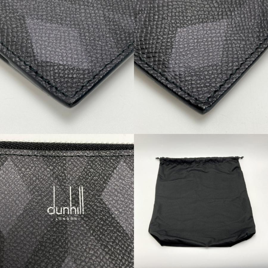 Dunhill／ダンヒル チェック柄 ボディバッグ グレー dunhill（ダンヒル） カドガン エンジンターンプリント セカンドバッグ