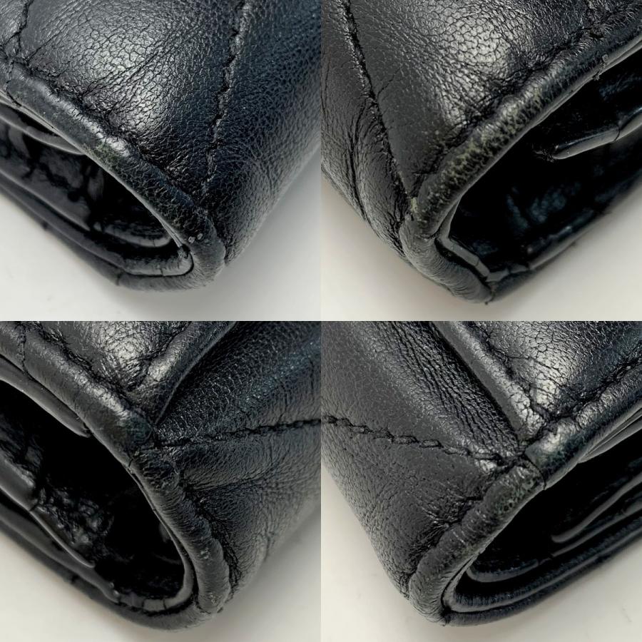 SAINT LAURENT(Yves Saint Laurent) レザー YSL ブラック 財布 2つ折り  