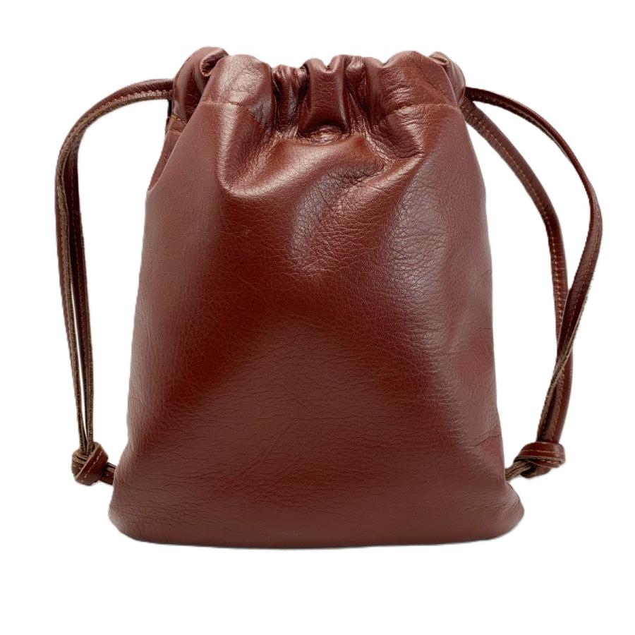 SOMES SADDOLE ブラウン レザー巾着バッグ Somes Saddle ソメスサドル