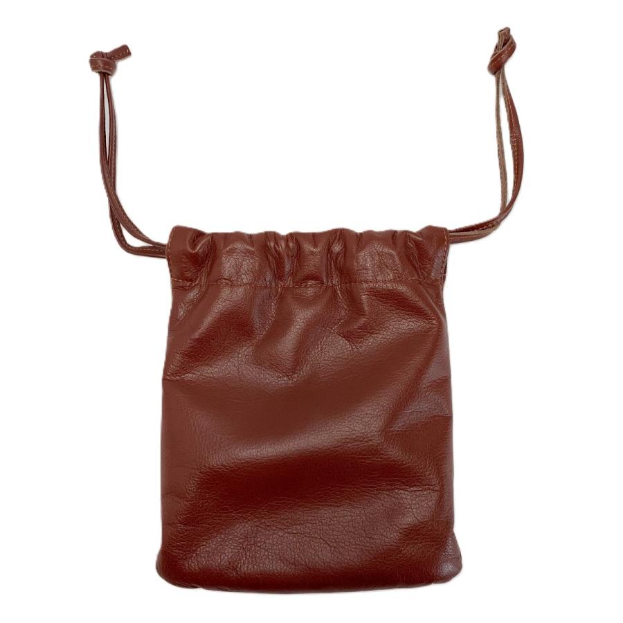 Somes Saddle ソメスサドル 巾着ポーチ ブラウン レザー やや傷や汚れ