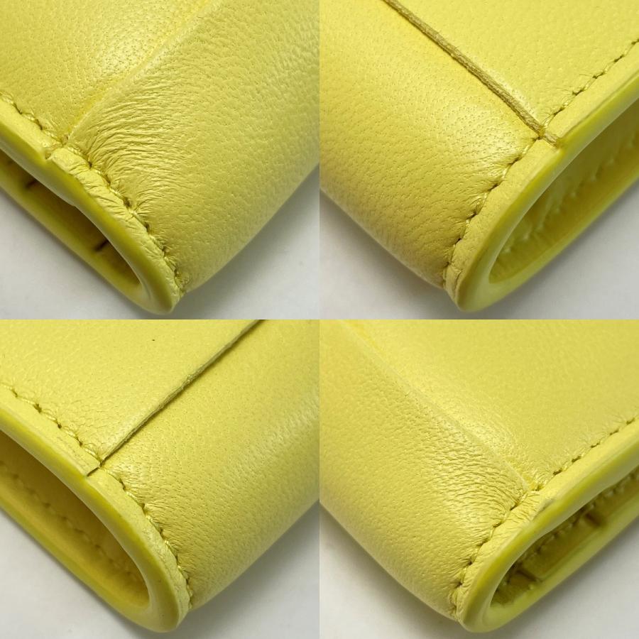 BOTTEGA VENETA ボッテガヴェネタ マキシ  イントレチャート イエロー 2つ折り財布 レザー レディース シルバー金具 BOTTEGA VENETA ボッテガヴェネタ マキシ イントレチャート イエロー 2