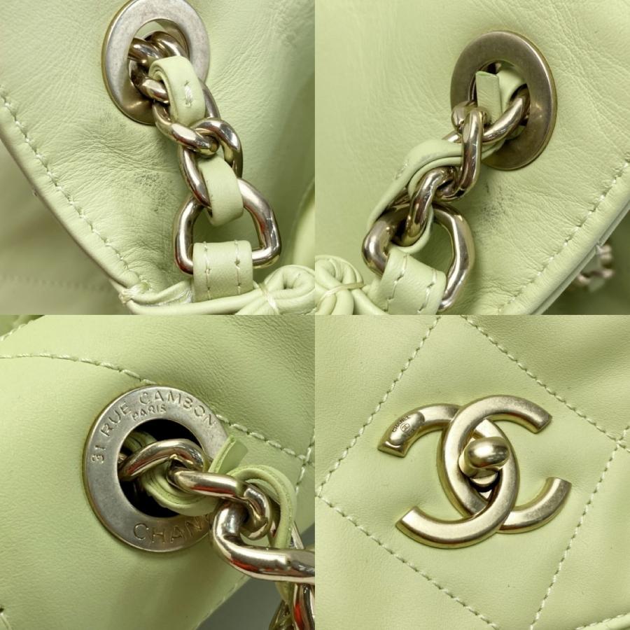CHANEL シャネル マトラッセ マキシ ホーボーバッグ AS4617 B14999 NS835 ライトグリーン系 ショルダーバッグ やや傷や汚れありの画像