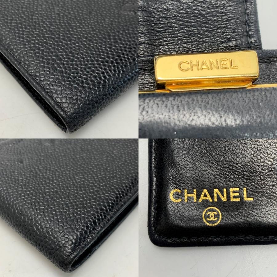 CHANEL（シャネル） キャビアスキン がま口 レザー ココマーク