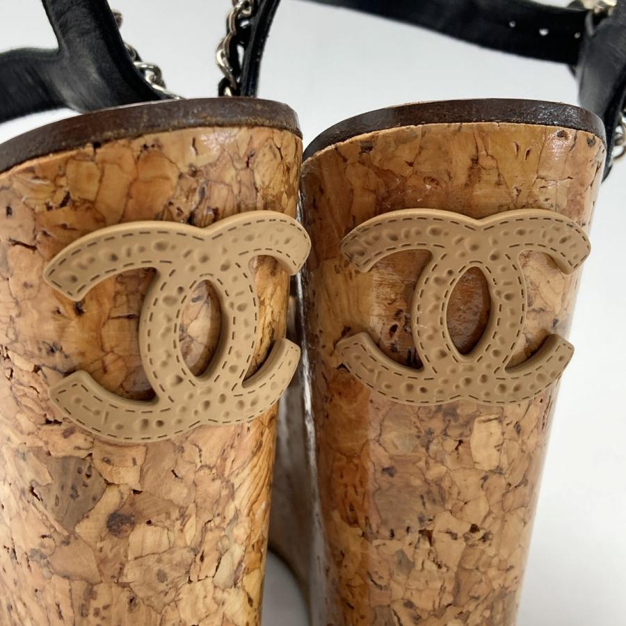 CHANEL（シャネル） チェーン コルク ウェッジ サンダル 34?（21.5cm