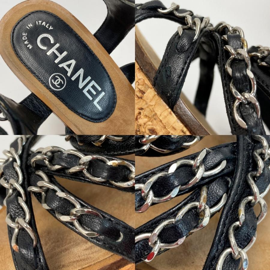 CHANEL（シャネル） チェーン コルク ウェッジ サンダル 34?（21.5cm