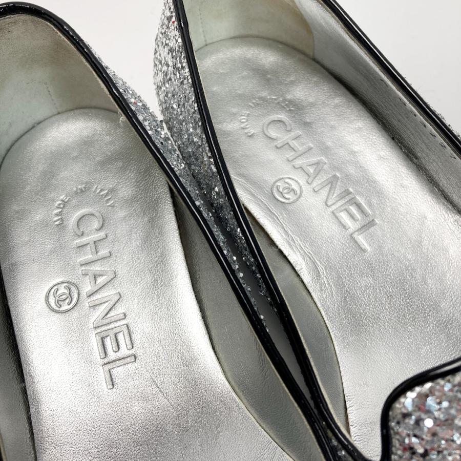 CHANEL シャネル グリッター パテント パンプス 17K 35（22cm