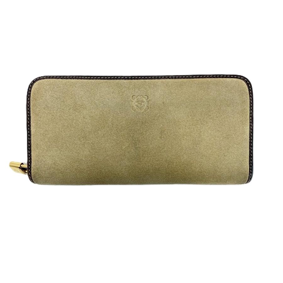 LOEWE（ロエベ） ラウンドファスナー財布 ベージュ スウェード 