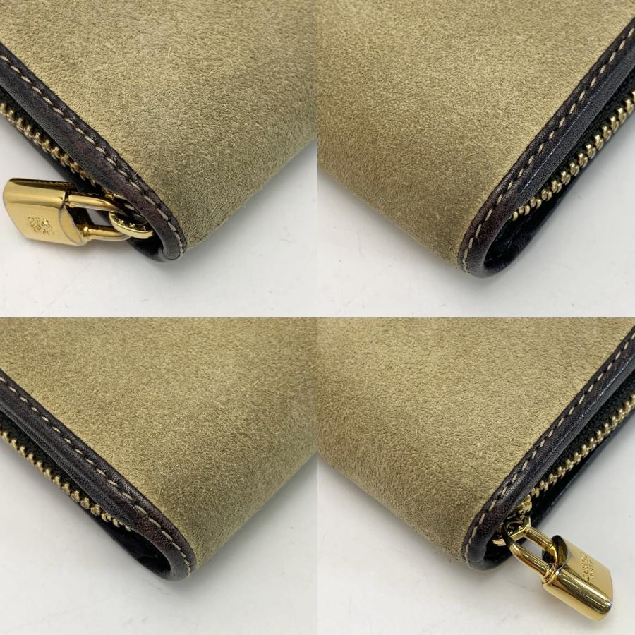 LOEWE（ロエベ） ラウンドファスナー財布 ベージュ スウェード 