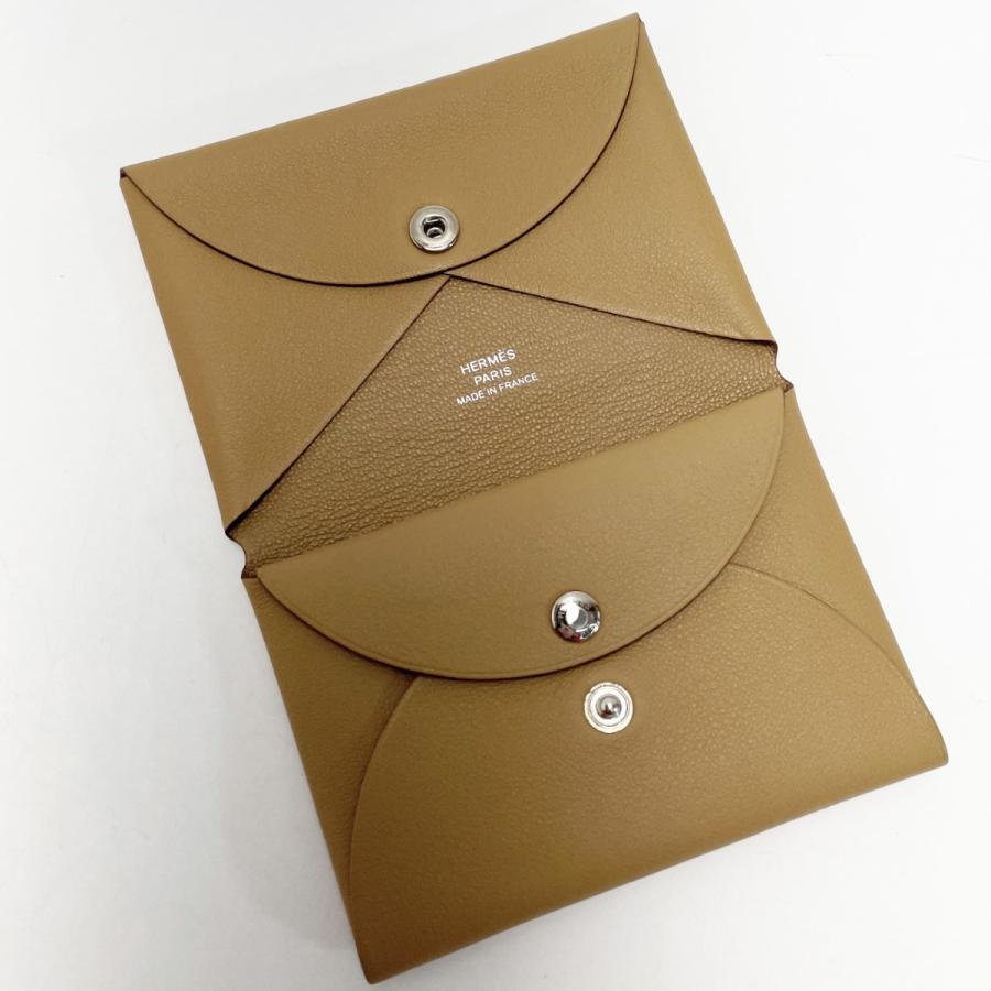 ☆☆HERMES エルメス カルヴィ デュオ インプリメ U刻印 カードケース ケース ビスキュイ スイフト 箱有 HERMES（エルメス） カルヴィ デュオ インプリメ U刻印 カードケース
